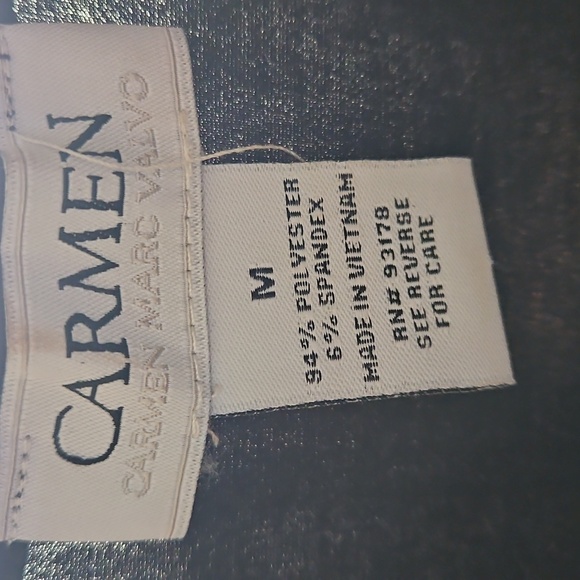 Carmen Marc Valvo Black Sleeveless Blouse - Picture 2 of 2